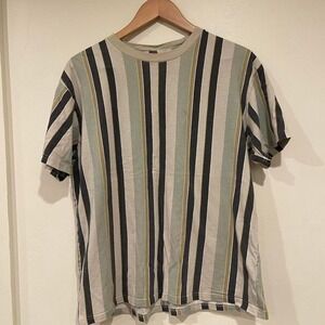 Y2K Earth Tones striped reto loose fit large Men's shirt Indie Skater Streetwear